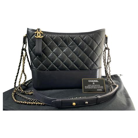 chanel black leather hobo bag|chanel hobo bag price.